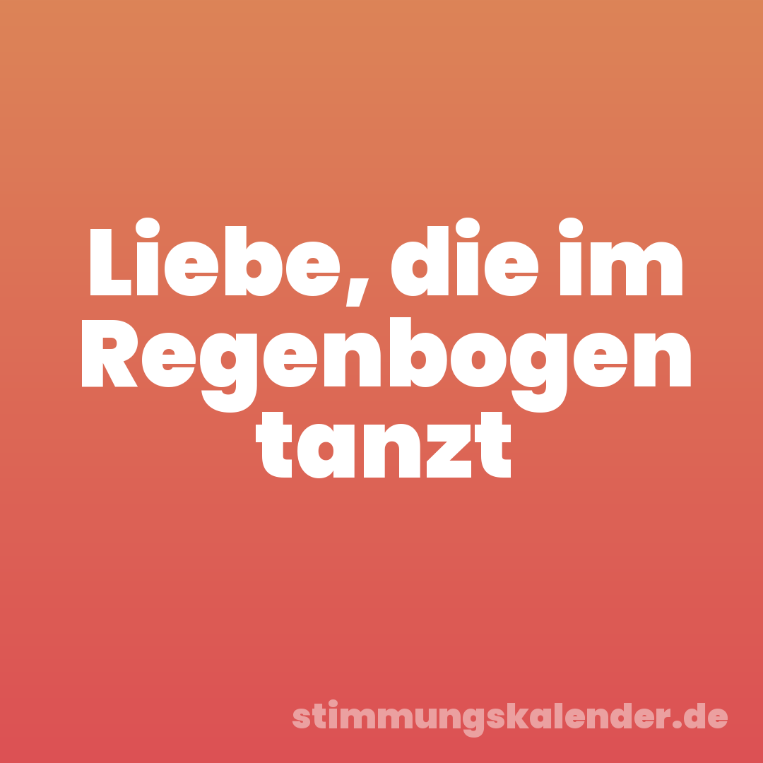 Liebe, die im Regenbogen tanzt