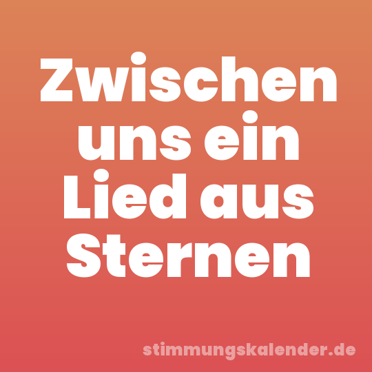 Zwischen uns ein Lied aus Sternen