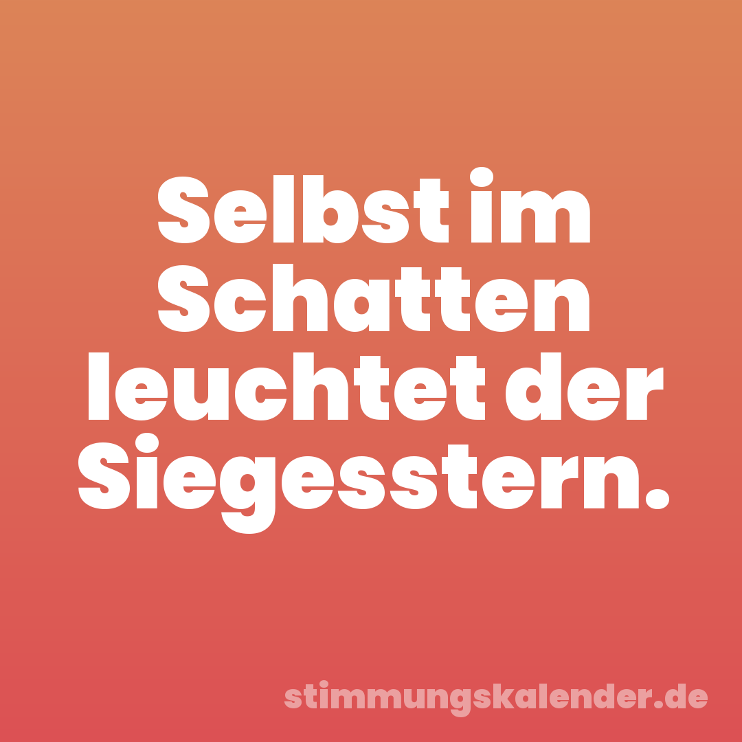 Selbst im Schatten leuchtet der Siegesstern.