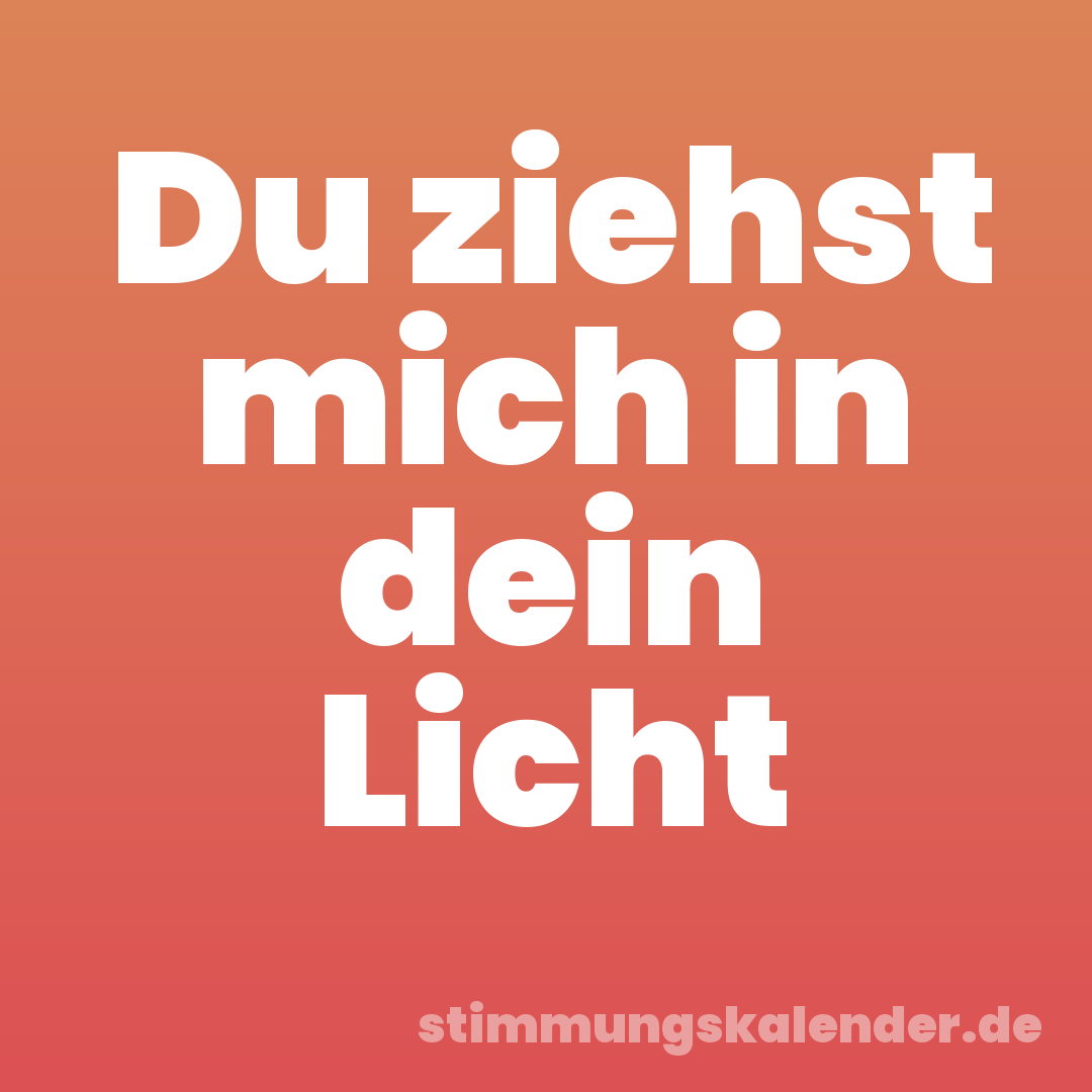 Du ziehst mich in dein Licht