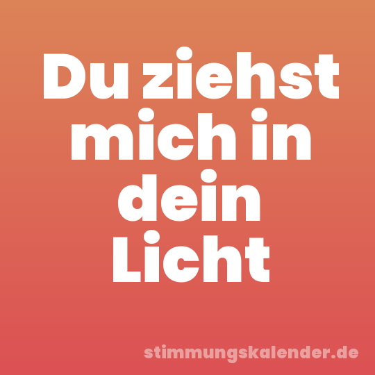 Du ziehst mich in dein Licht
