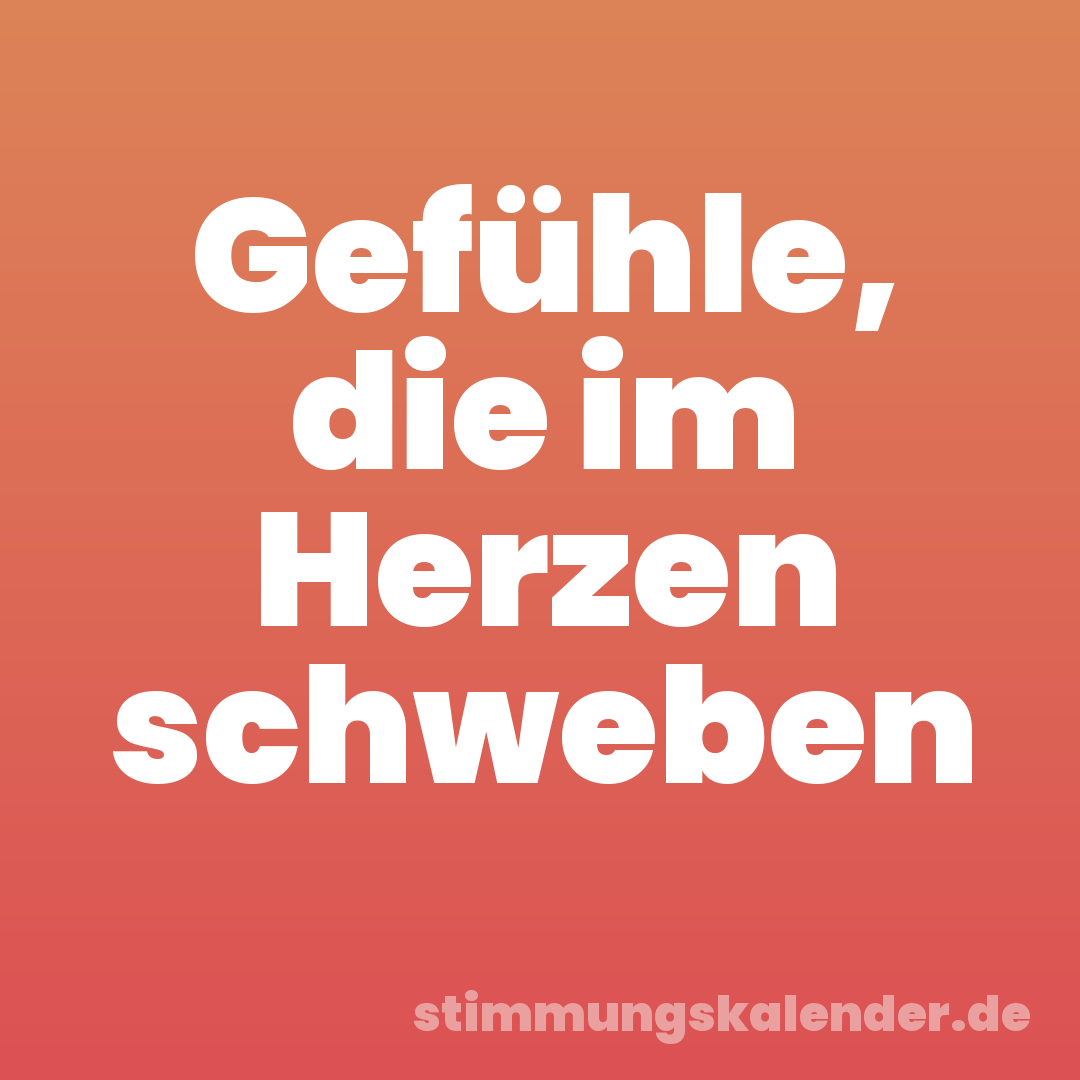 Gefühle, die im Herzen schweben