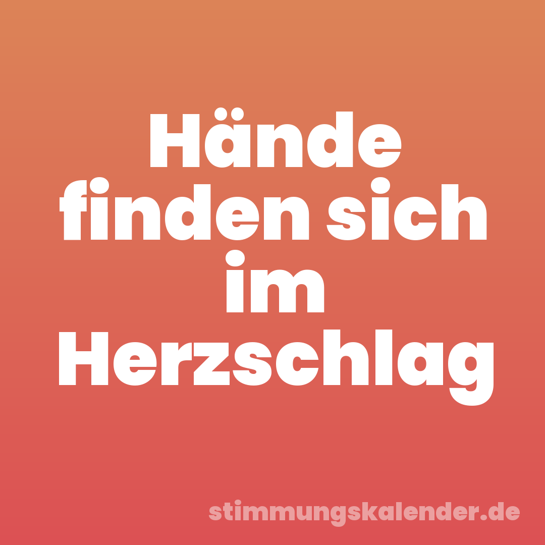 Hände finden sich im Herzschlag