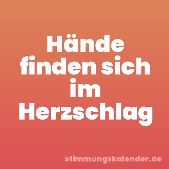 Hände finden sich im Herzschlag
