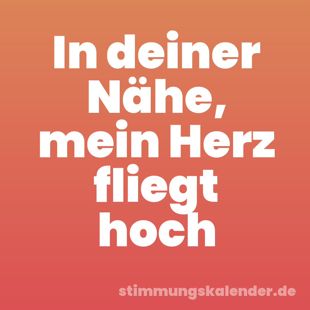 In deiner Nähe, mein Herz fliegt hoch