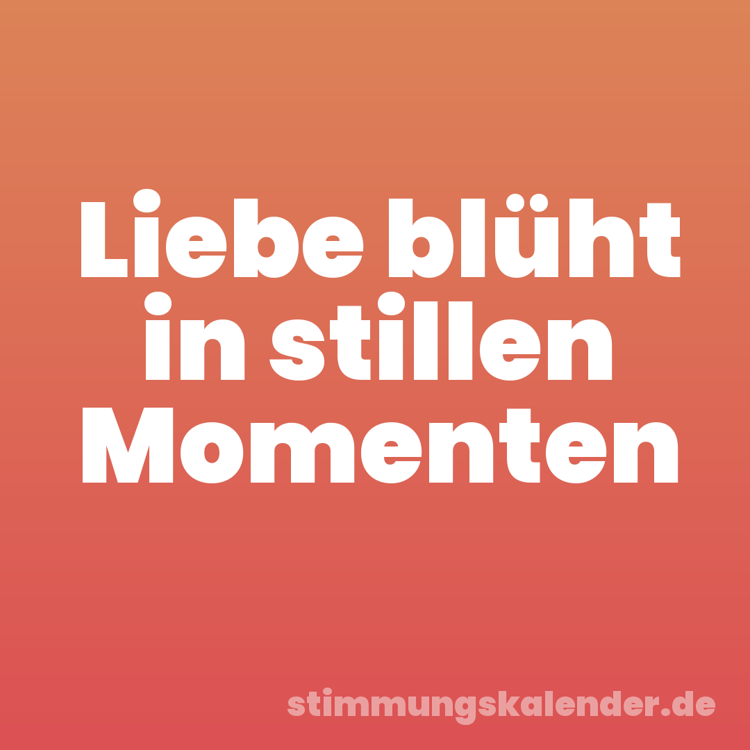 Liebe blüht in stillen Momenten
