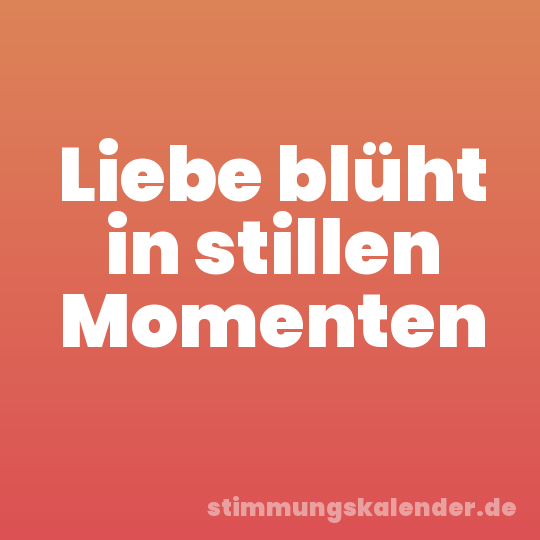 Liebe blüht in stillen Momenten