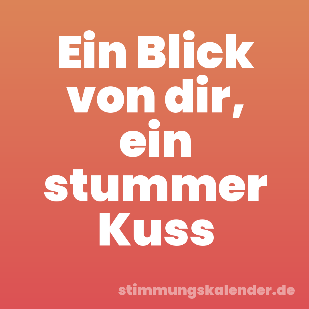 Ein Blick von dir, ein stummer Kuss