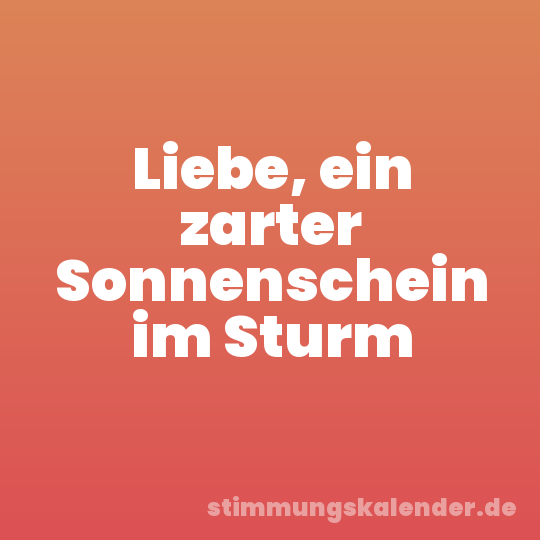 Liebe, ein zarter Sonnenschein im Sturm