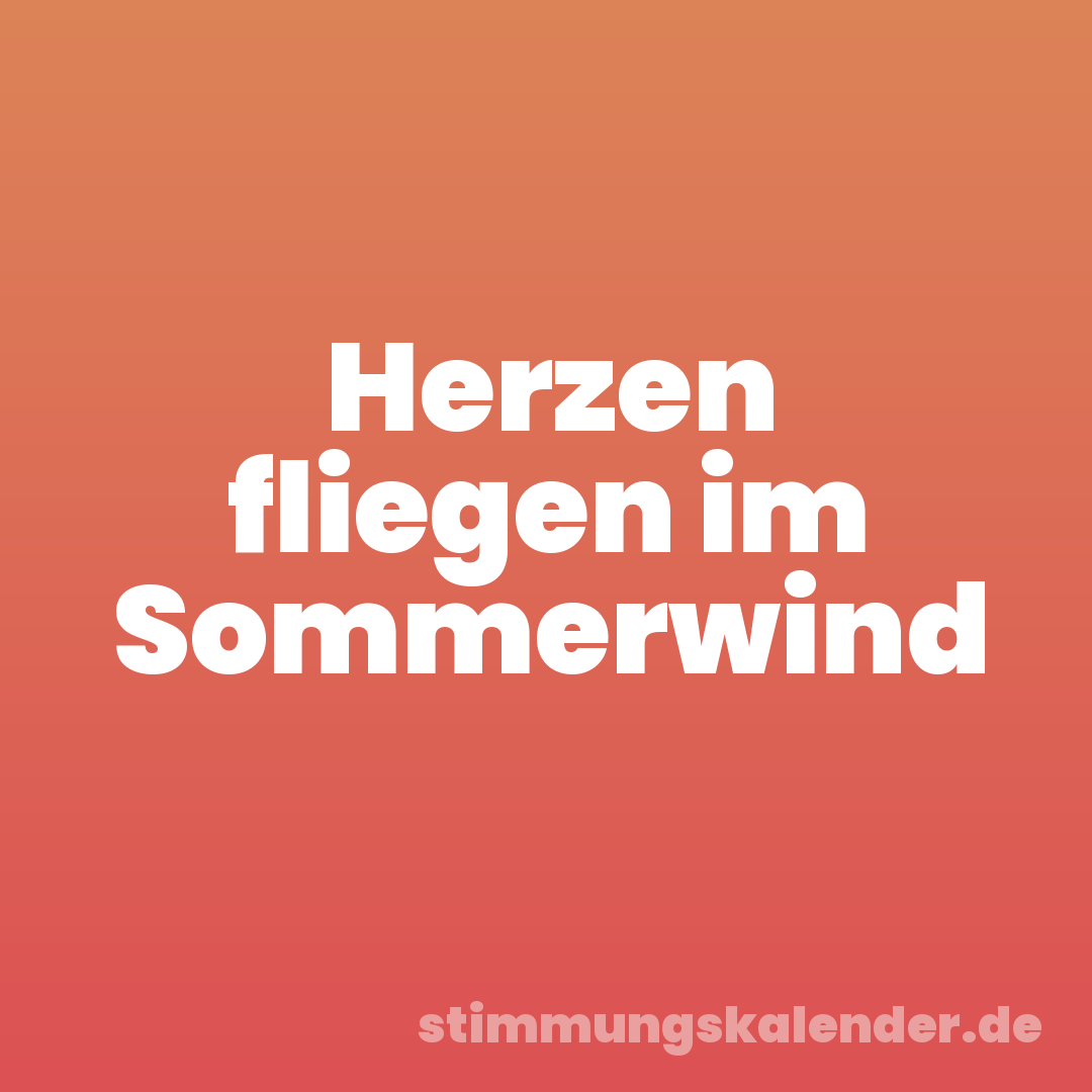 Herzen fliegen im Sommerwind