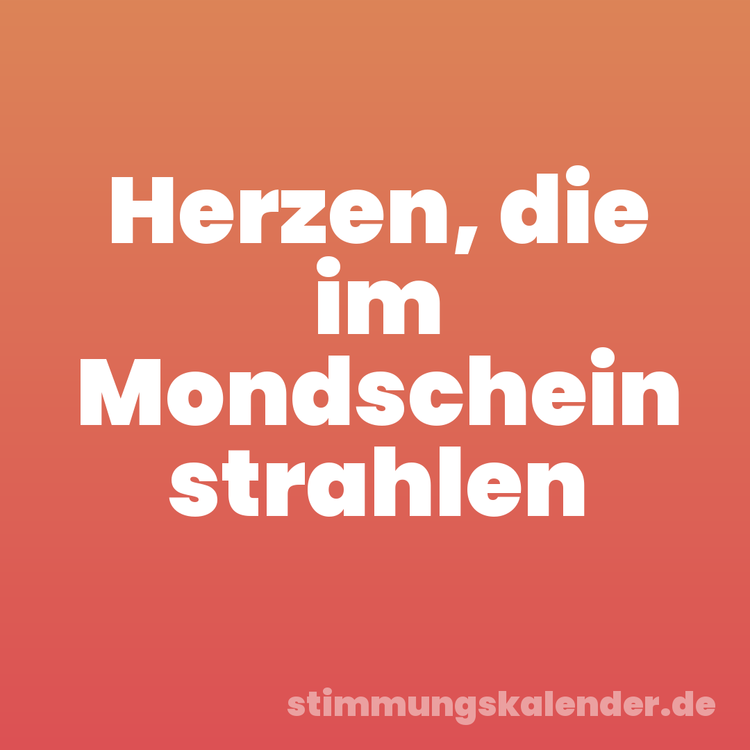 Herzen, die im Mondschein strahlen