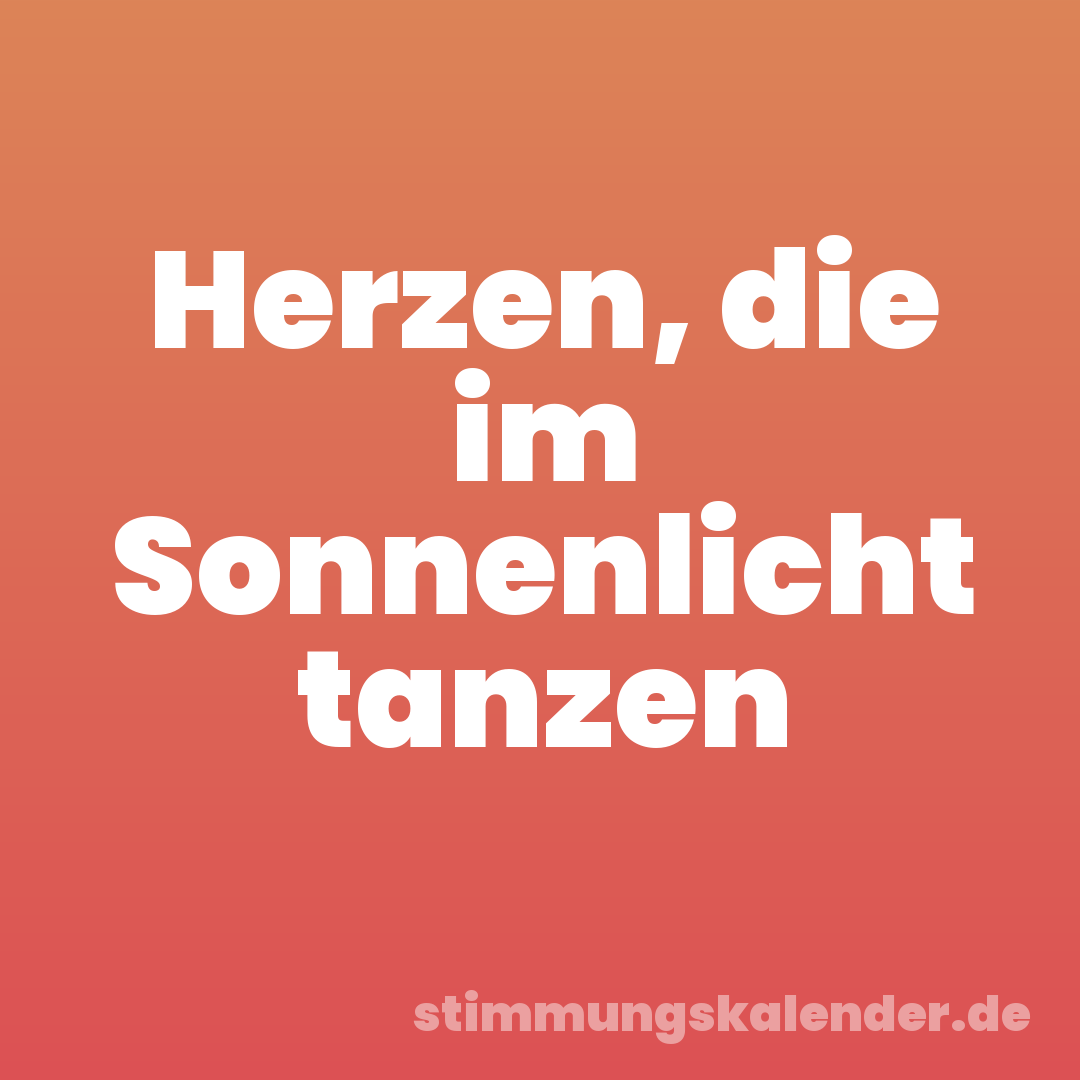 Herzen, die im Sonnenlicht tanzen