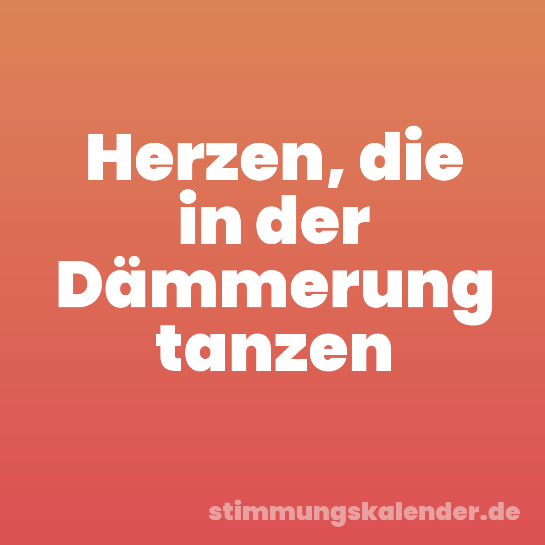 Herzen, die in der Dämmerung tanzen