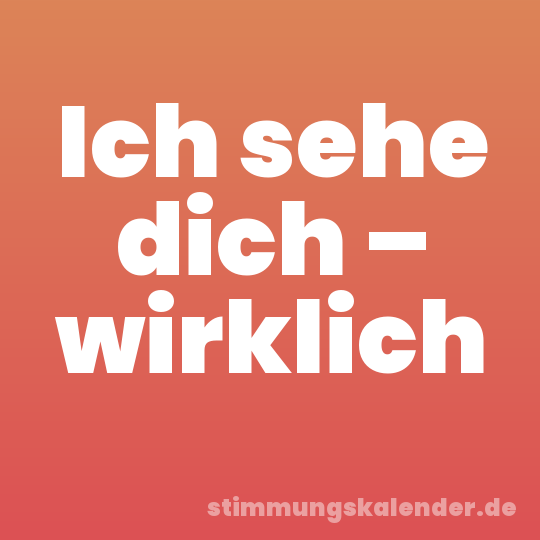 Ich sehe dich – wirklich