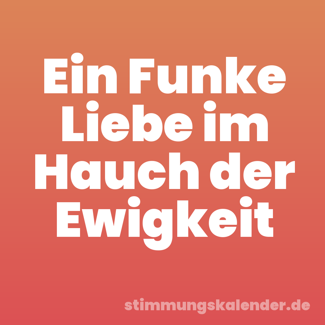 Ein Funke Liebe im Hauch der Ewigkeit