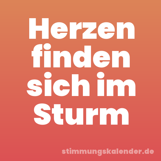 Herzen finden sich im Sturm