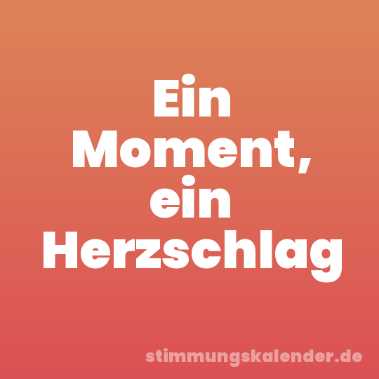 Ein Moment, ein Herzschlag