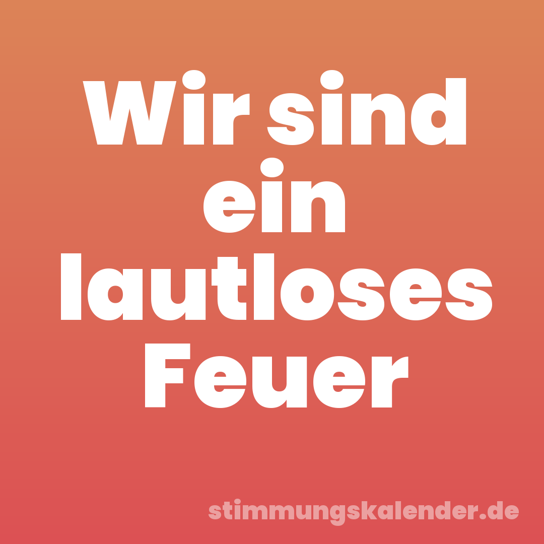 Wir sind ein lautloses Feuer