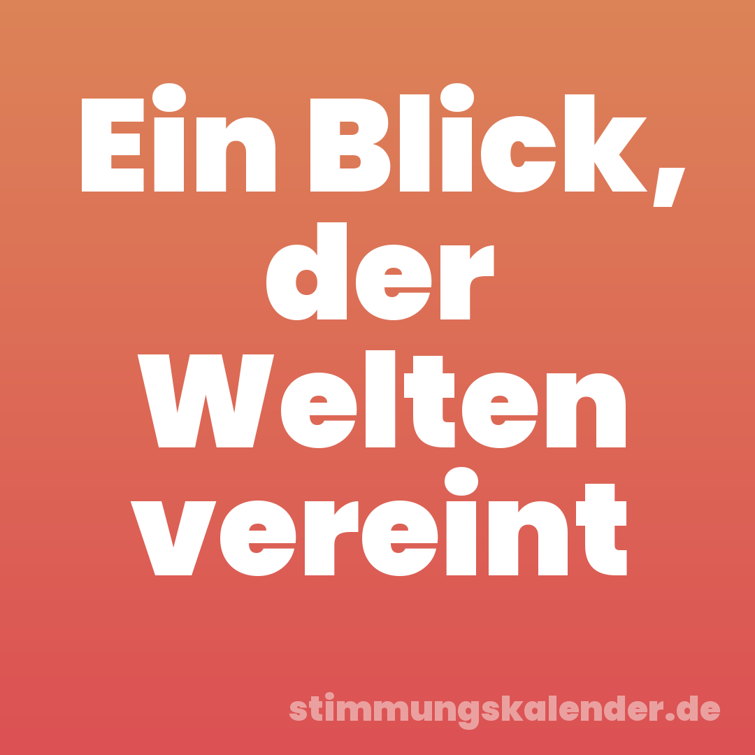 Ein Blick, der Welten vereint