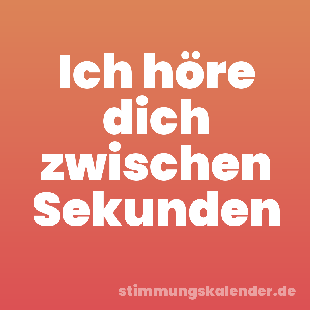 Ich höre dich zwischen Sekunden