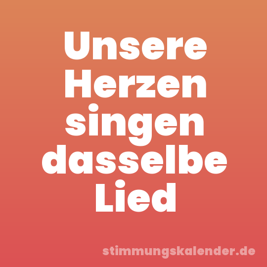 Unsere Herzen singen dasselbe Lied