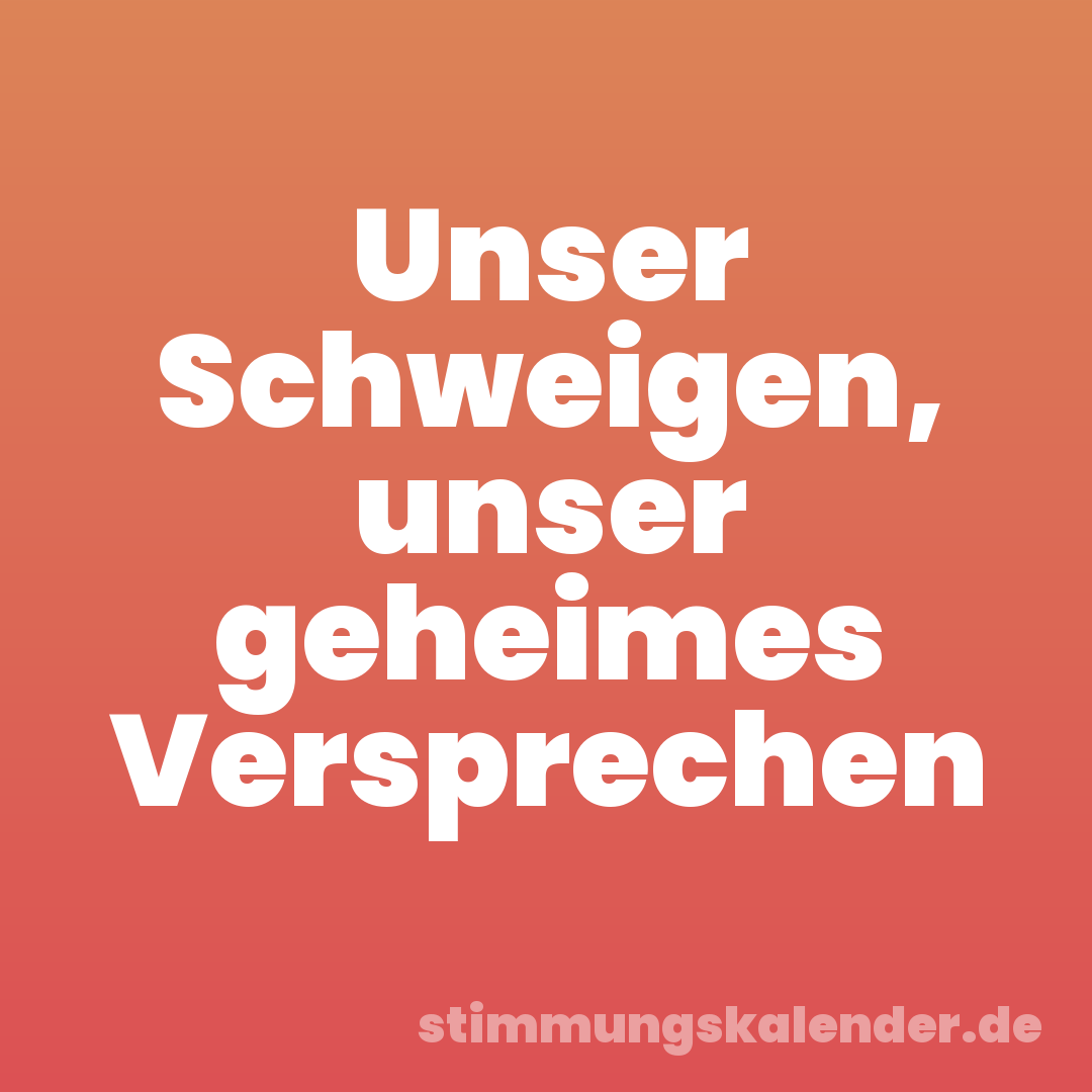 Unser Schweigen, unser geheimes Versprechen