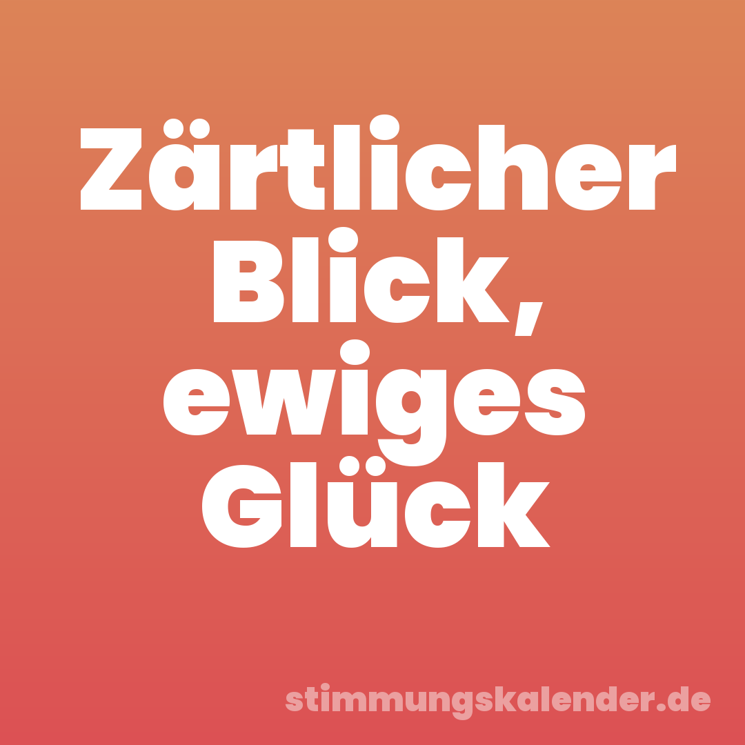 Zärtlicher Blick, ewiges Glück