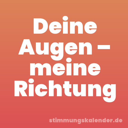 Deine Augen – meine Richtung