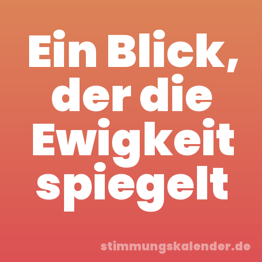 Ein Blick, der die Ewigkeit spiegelt