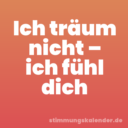 Ich träum nicht – ich fühl dich
