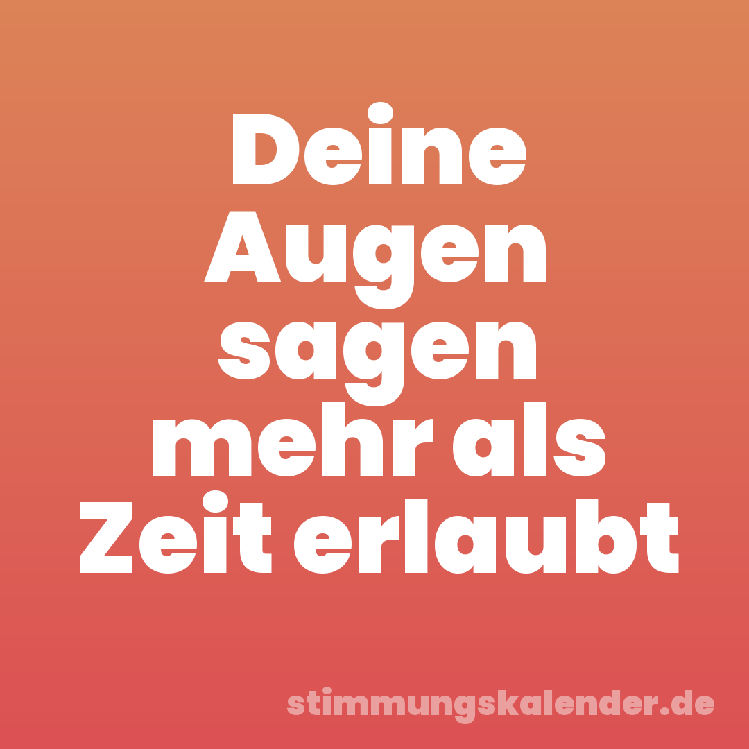 Deine Augen sagen mehr als Zeit erlaubt