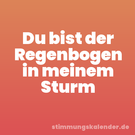 Du bist der Regenbogen in meinem Sturm