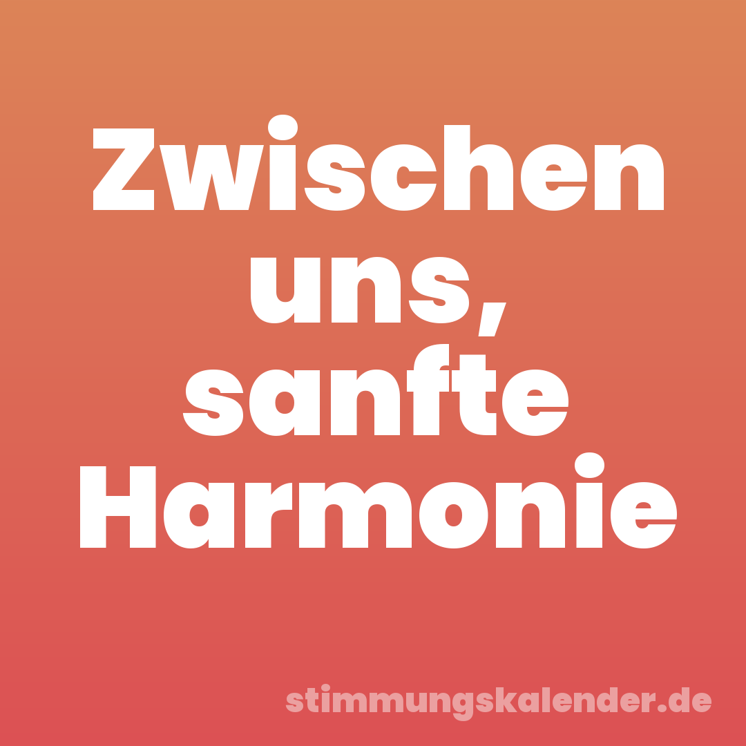 Zwischen uns, sanfte Harmonie