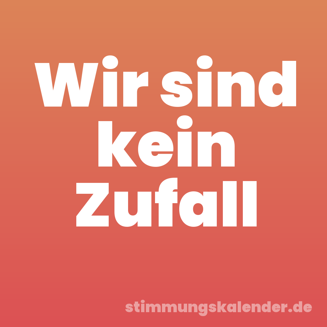 Wir sind kein Zufall