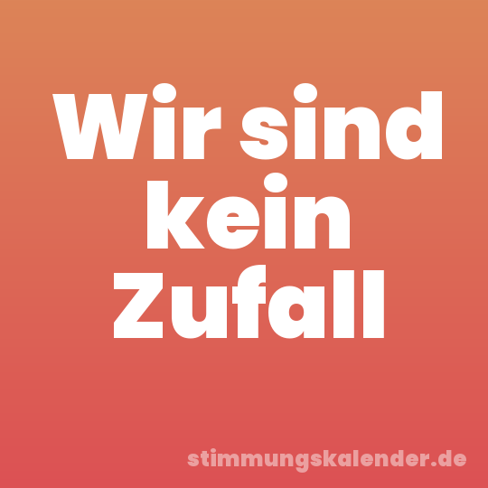 Wir sind kein Zufall