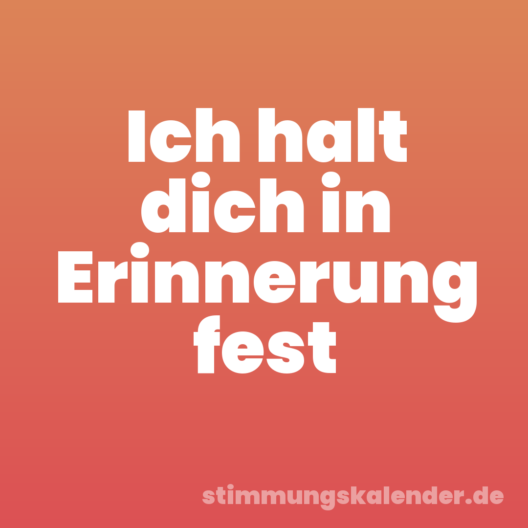 Ich halt dich in Erinnerung fest