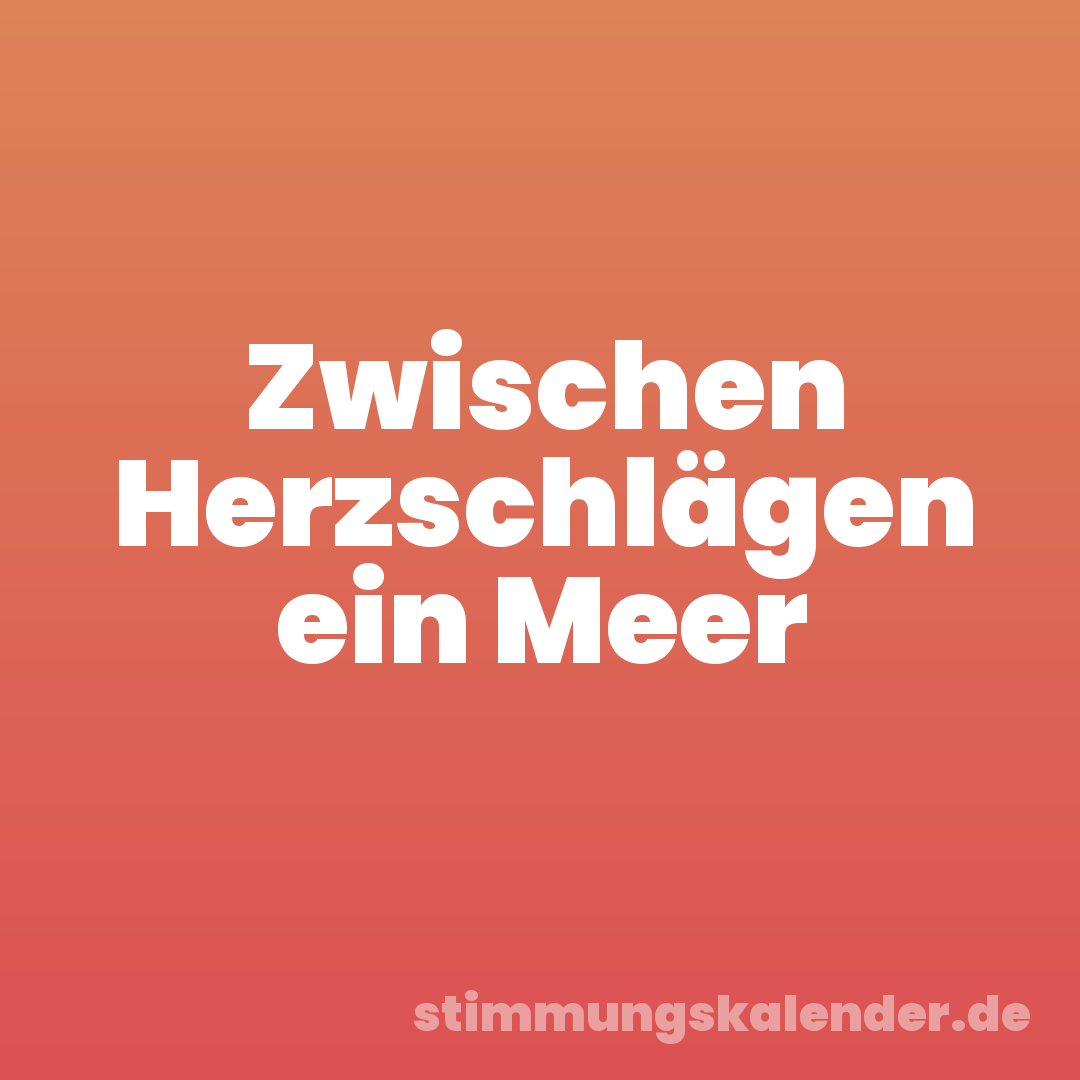 Zwischen Herzschlägen ein Meer