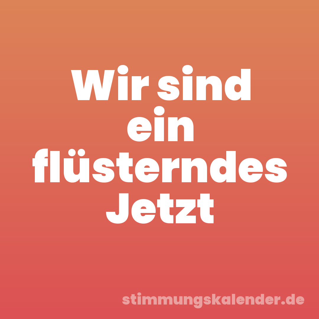 Wir sind ein flüsterndes Jetzt