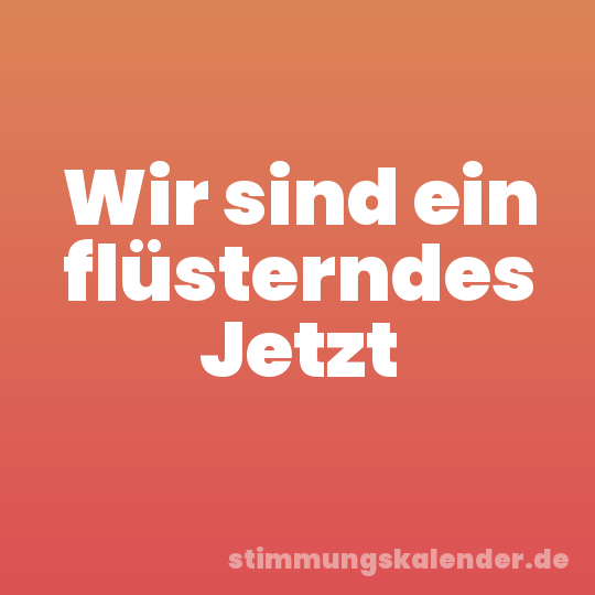 Wir sind ein flüsterndes Jetzt