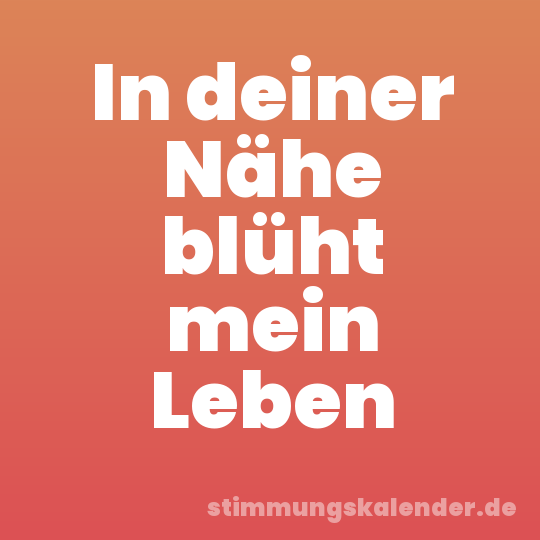 In deiner Nähe blüht mein Leben