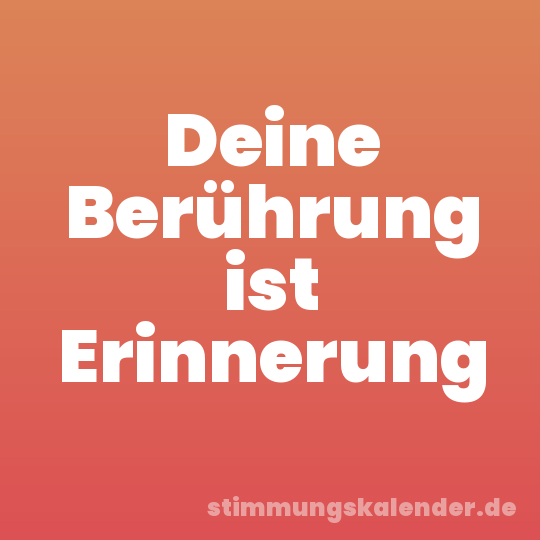 Deine Berührung ist Erinnerung