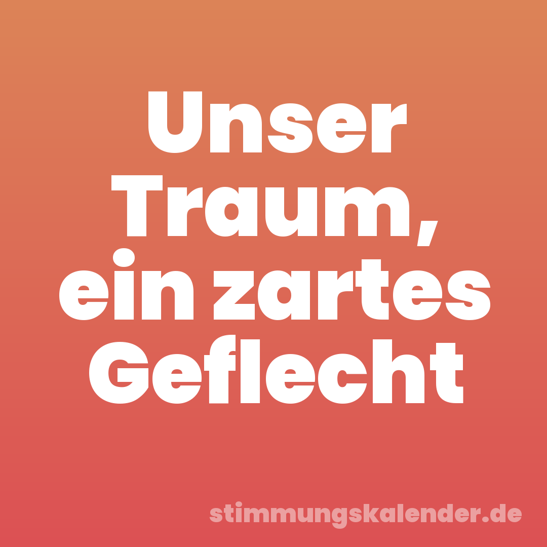 Unser Traum, ein zartes Geflecht