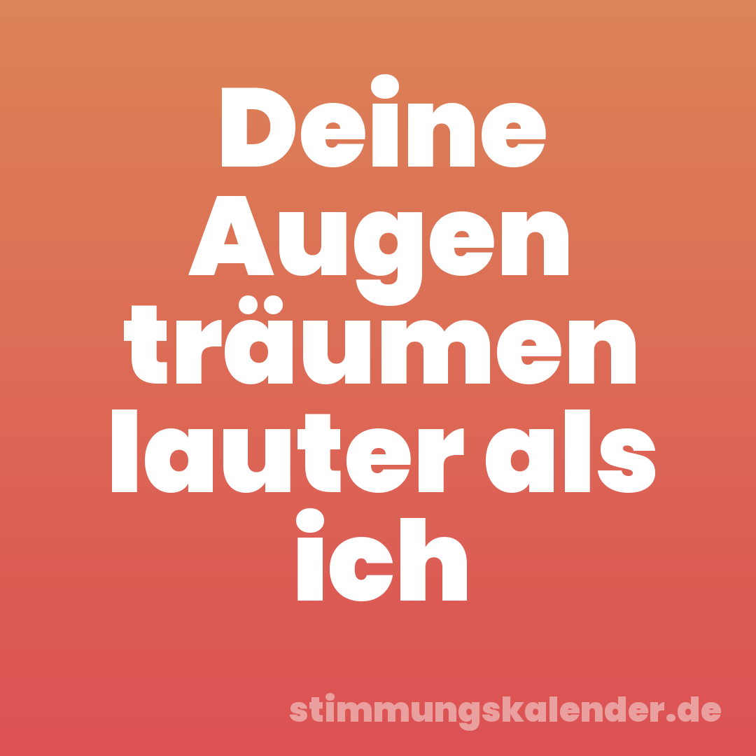 Deine Augen träumen lauter als ich