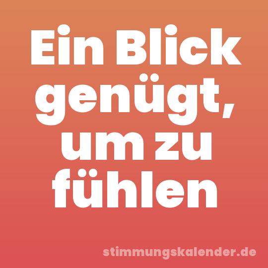 Ein Blick genügt, um zu fühlen