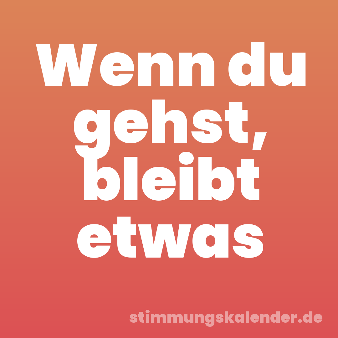 Wenn du gehst, bleibt etwas