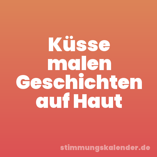 Küsse malen Geschichten auf Haut