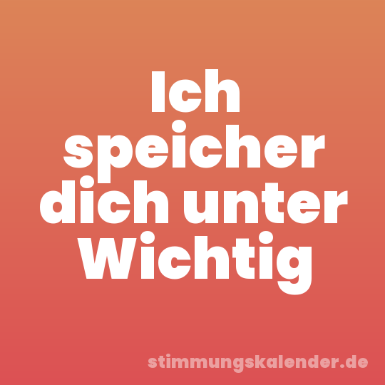 Ich speicher dich unter Wichtig