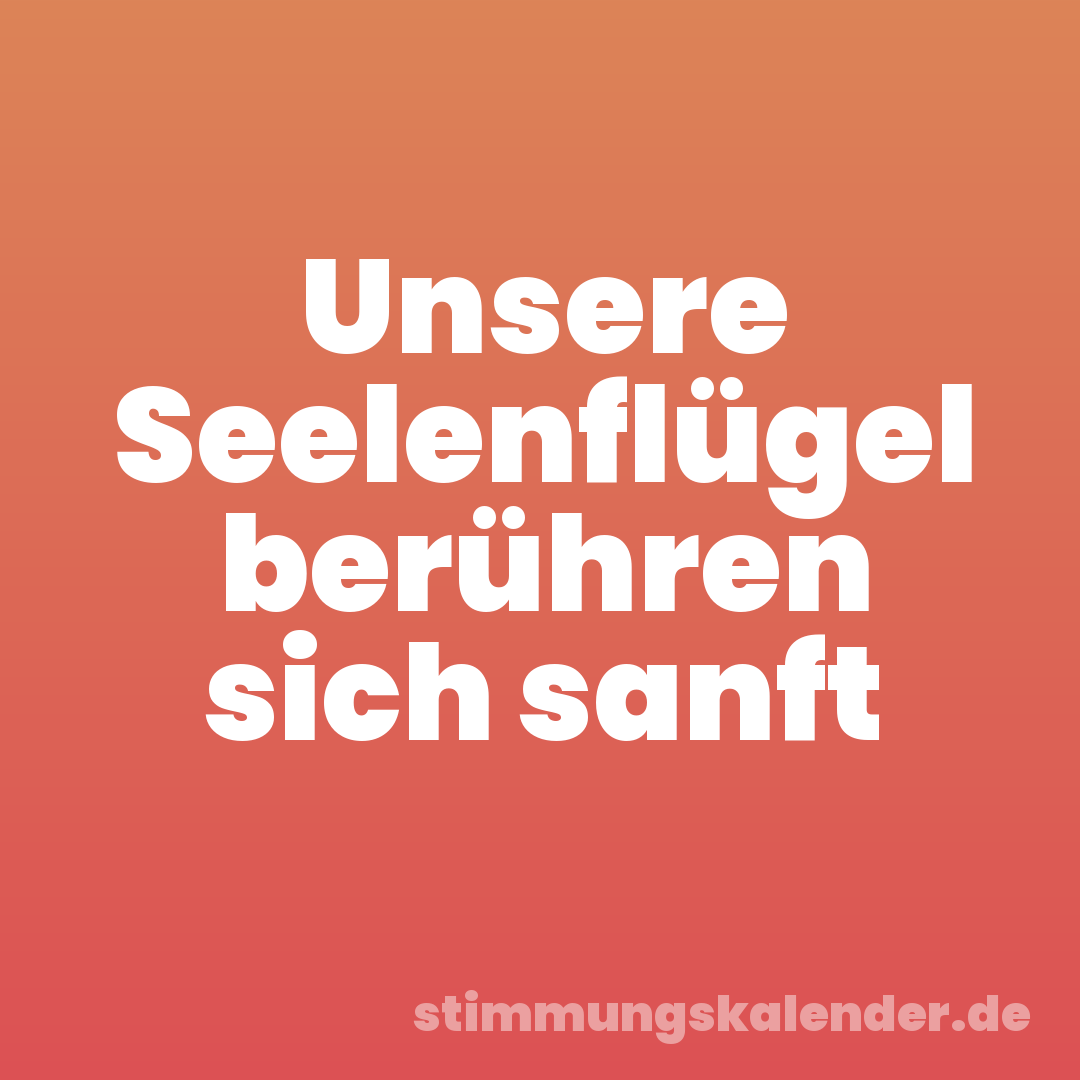 Unsere Seelenflügel berühren sich sanft