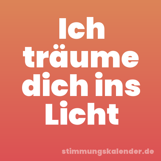 Ich träume dich ins Licht