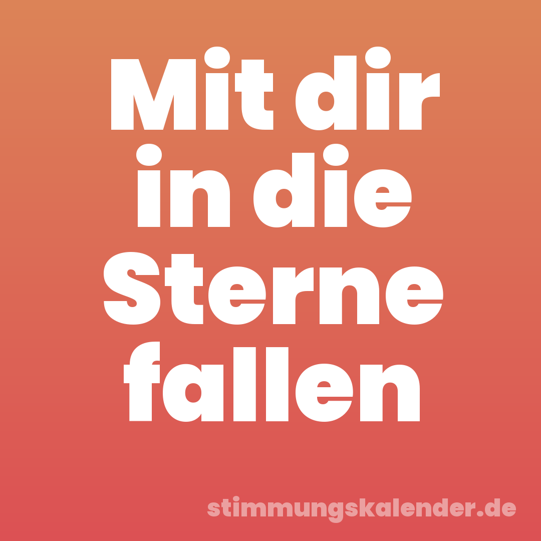 Mit dir in die Sterne fallen